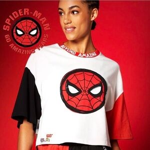 NWT Spider-Man 60th Anniversary Crop Top